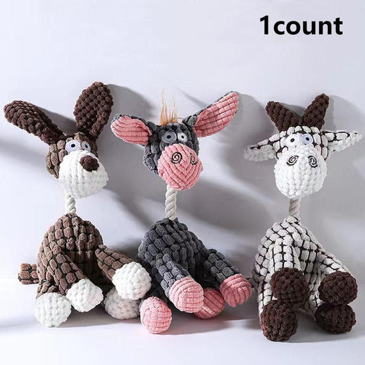 Random Color Pet Supplies Cartoon Animal Design Pet Toy, 1 Count Puppy Chew Toy, Pet Tooth Cleaning Plush Toy, Dog Toys, Dog Stuff, Christmas Gift